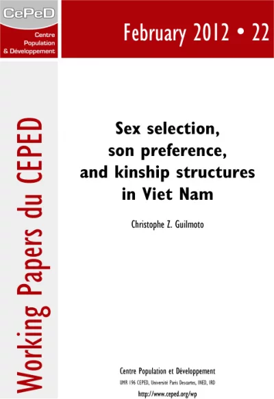 Working Paper 22 : préférences sexuelles au Viêt-nam