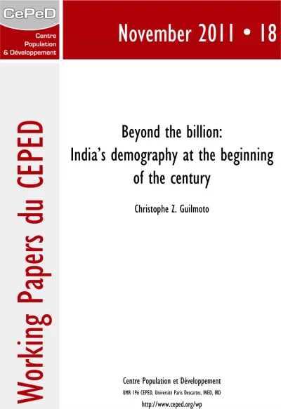 Working Paper 18 sur la démographie indienne