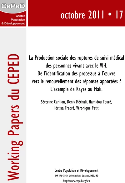 Working Paper 17 : «<small class="fine d-inline"> </small>Perdus de vue<small class="fine d-inline"> </small>» et VIH au Mali