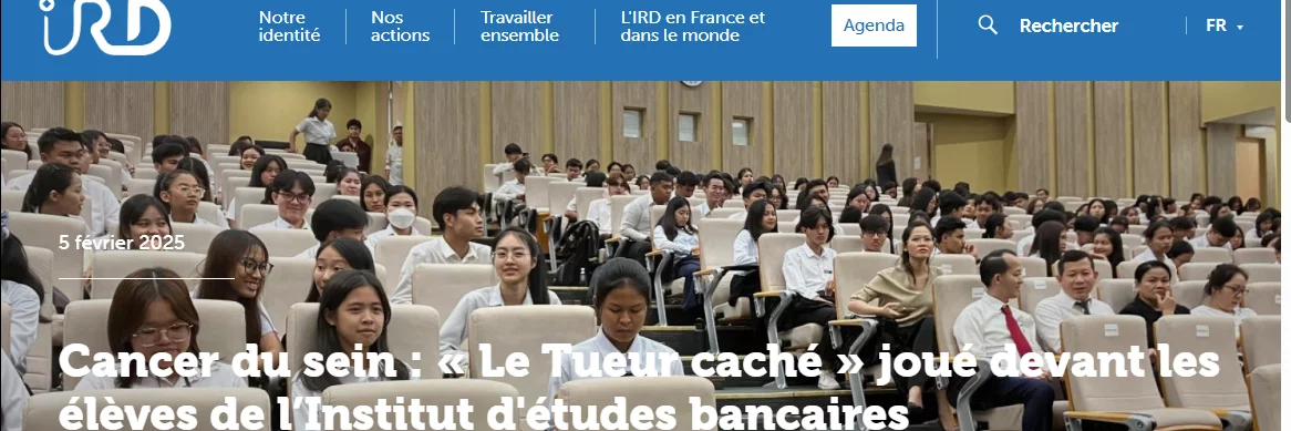 Cancer du sein (projet SENOVIE) : la pièce «<small class="fine d-inline"> </small>Le Tueur caché<small class="fine d-inline"> </small>» a été présentée aux élèves de l'Institut d'études bancaires (IEB) de Phnom-Penh