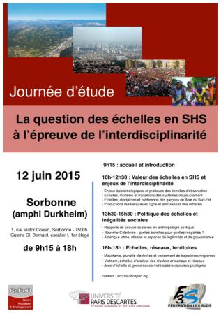 La question des échelles en SHS à l'épreuve de l'interdisciplinarité