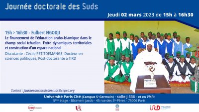 Fulbert Ngodji : «<small class="fine d-inline"> </small>Le financement de l'éducation arabo-islamique dans le champ social tchadien. Entre dynamiques territoriales et construction d'un espace national<small class="fine d-inline"> </small>»
