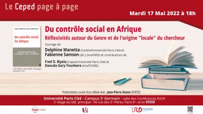 D. Manetta et F. Samson (dir.) «<small class="fine d-inline"> </small>Du contrôle social en Afrique - réflexivités autour du genre et de l'origine locale du chercheur<small class="fine d-inline"> </small>»