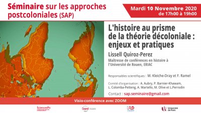 Séminaire sur les approches postcoloniales (SAP) - L'histoire au prisme de la théorie décoloniale : enjeux et pratiques (séance 2)