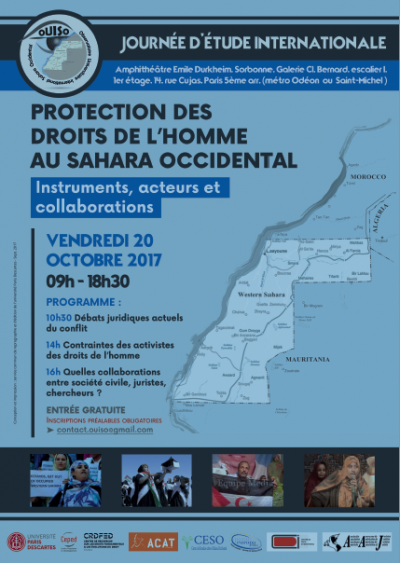 Journée d'étude internationale «<small class="fine d-inline"> </small>Protection des droits de l'homme au Sahara Occidental : instruments, acteurs, collaborations<small class="fine d-inline"> </small>»